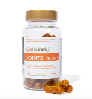 Container with 30 Capsules of Elixinol Life's Joints Rejoice Dietary Supplement Capsules